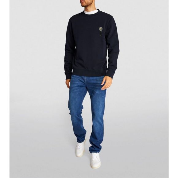 SANDRO Embroidered Dandelion Sweatshirt Marine Size M - Picture 2 of 11